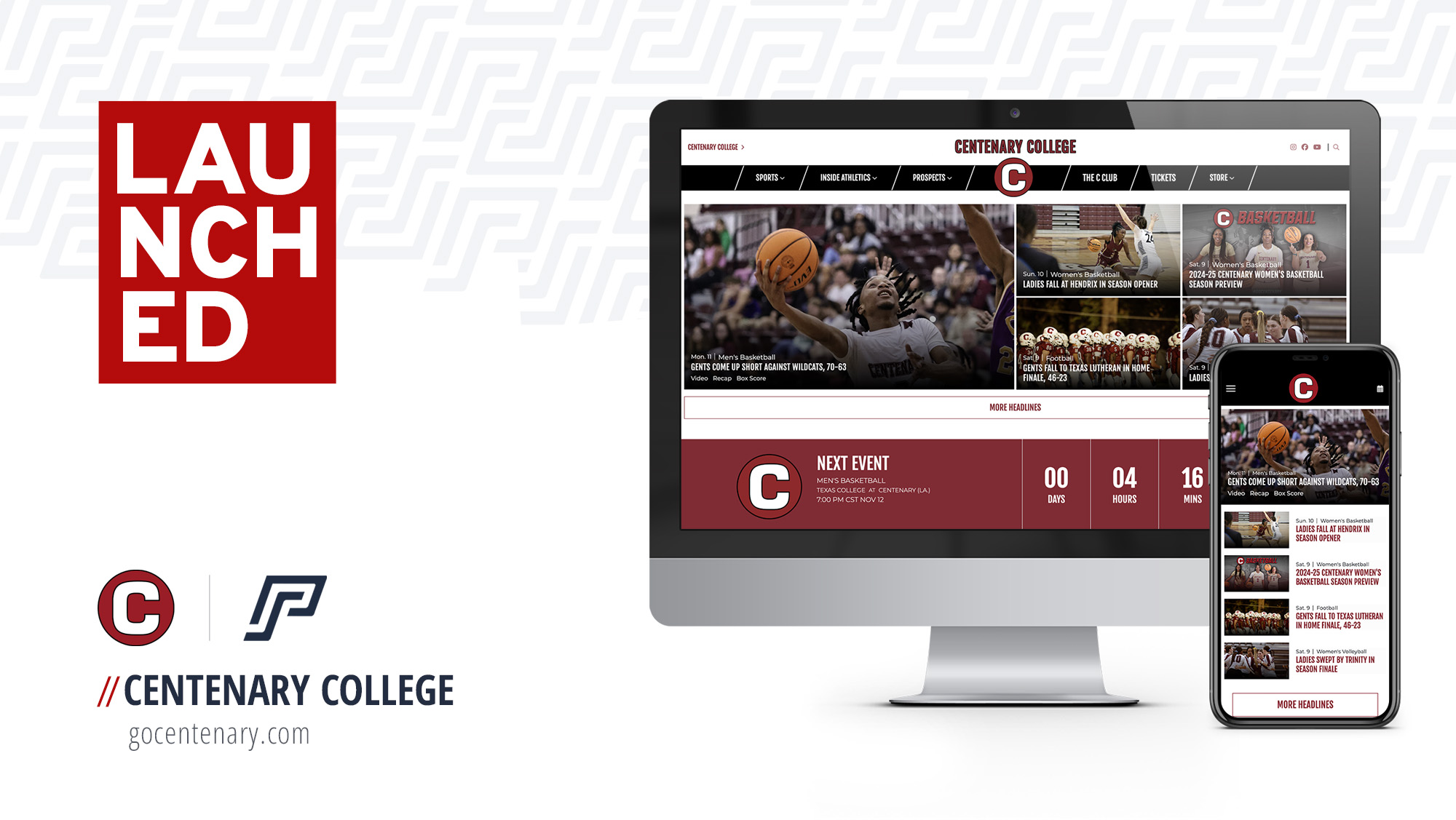 CENTENARY ATHLETICS LAUNCHES REBRANDED WEB SITE