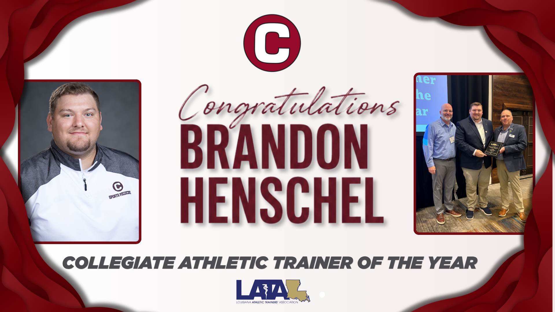 Brandon Henschel Named Collegiate Athletic Trainer of the Year