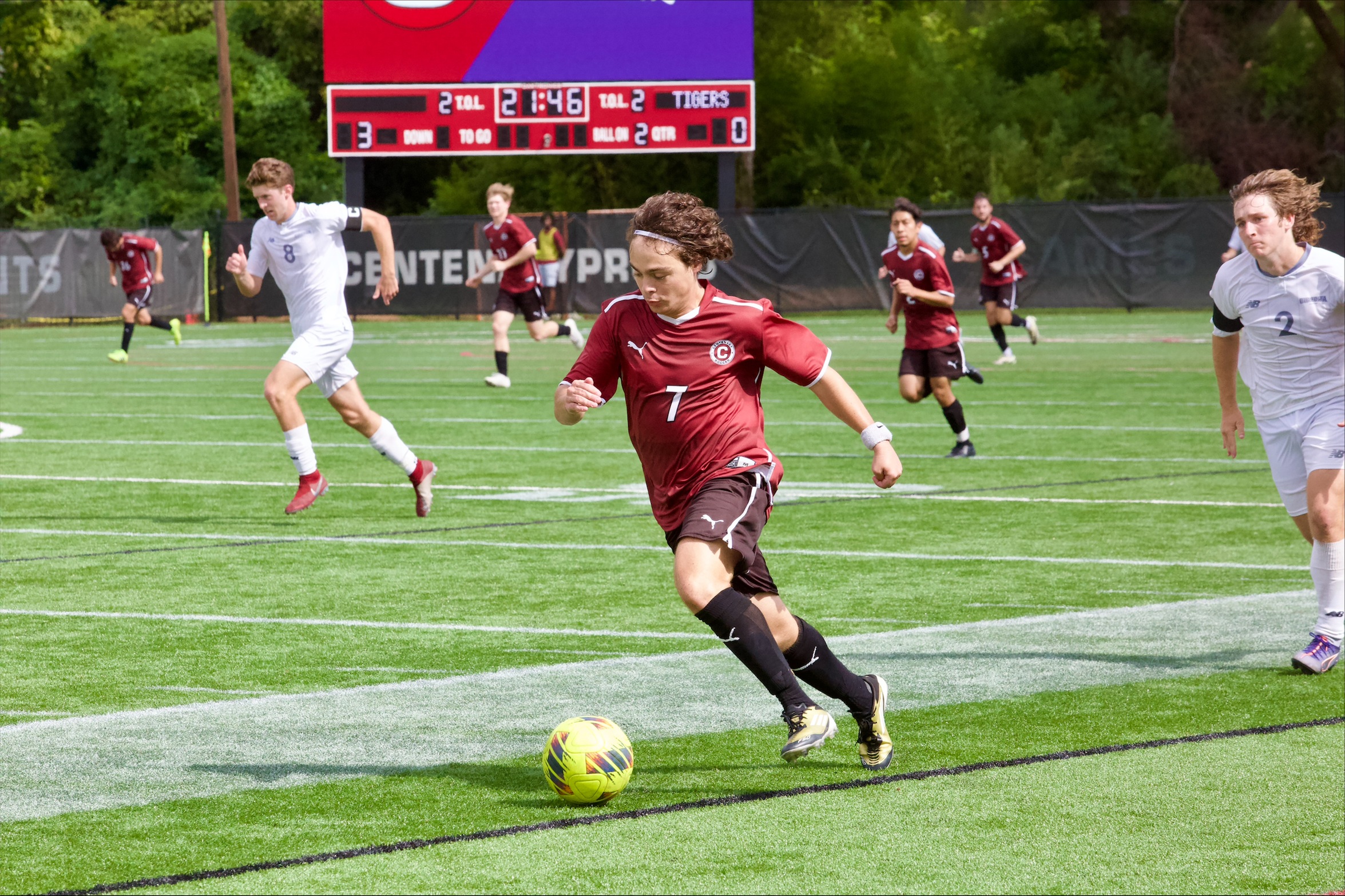 Ron Masti and the Gents scored 12 goals in a pair of home wins this weekend.

PHOTO: Chana Williams, Centenary Athletics