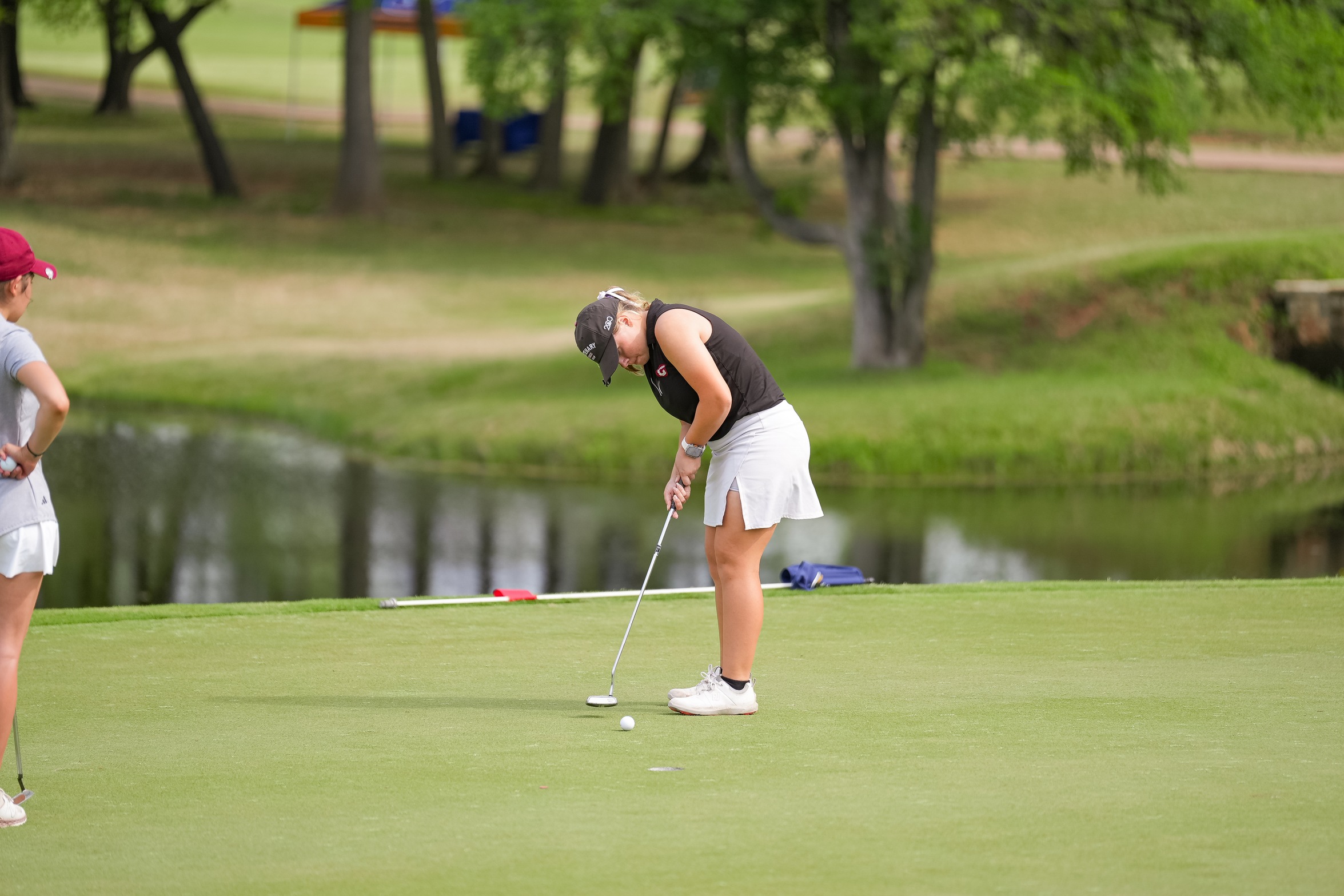 Freshman Amber Shaw and the Ladies are in seventh place after two rounds at the SCAC Championships.